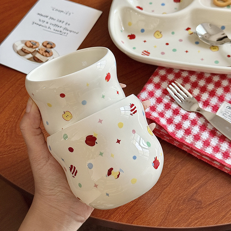 Ins Dopamine Red Apple Polka Dot Ceramic Cup Mini Espresso Cup Gourd Cup Household Children's Small Capacity Ins Dopamine Red Apple Polka Dot Ceramic Cup Mini Espresso Cup Gourd Cup Household Children's Small Capacity