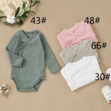 跨境产品新生儿服有机棉婴儿连体衣纯色和尚服长袖婴儿哈衣包屁衣