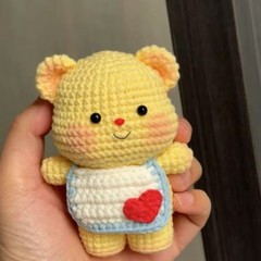 手作りウール編みかぎ針編み DIY バターベア人形かわいいペンダントキーホルダーギフト親友ガールフレンド