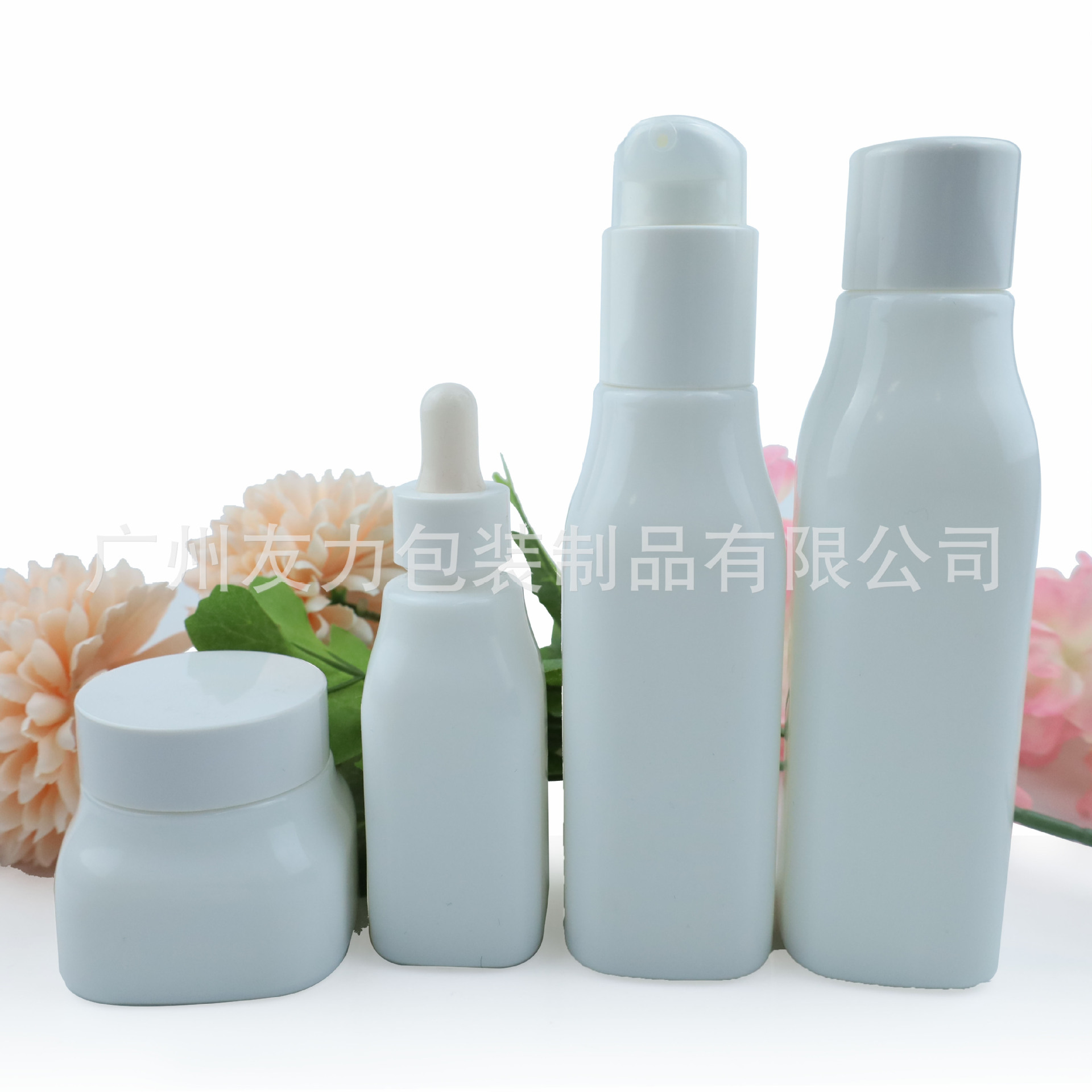 现货150g四方白瓷瓶化妆品护肤分装瓶 120ml乳液瓶膏霜精华按压瓶