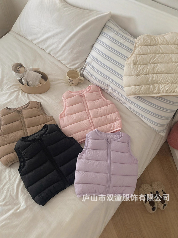 宝宝轻薄棉马甲儿童羽绒棉马夹2025秋冬新款男女童外穿洋气背心潮|undefined