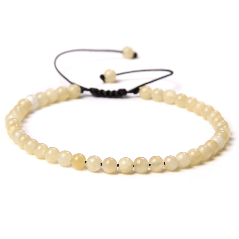 thumbnail image 1 of Pulsera trenzada de piedra de ágata natural explosiva de 4mm, cuentas de piedra semipreciosa para mujer, mini Pulsera de energía, joyería de moda, topacio, una pieza, 1 of 2