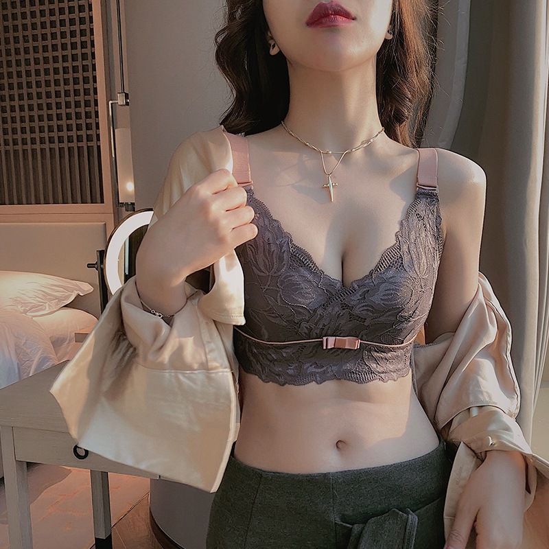 Entidad Tailandia pecho látex push up tipo de ajuste de mama más tamaño inalámbrico Delgado pecho grande que adelgaza la ropa interior para las mujeres