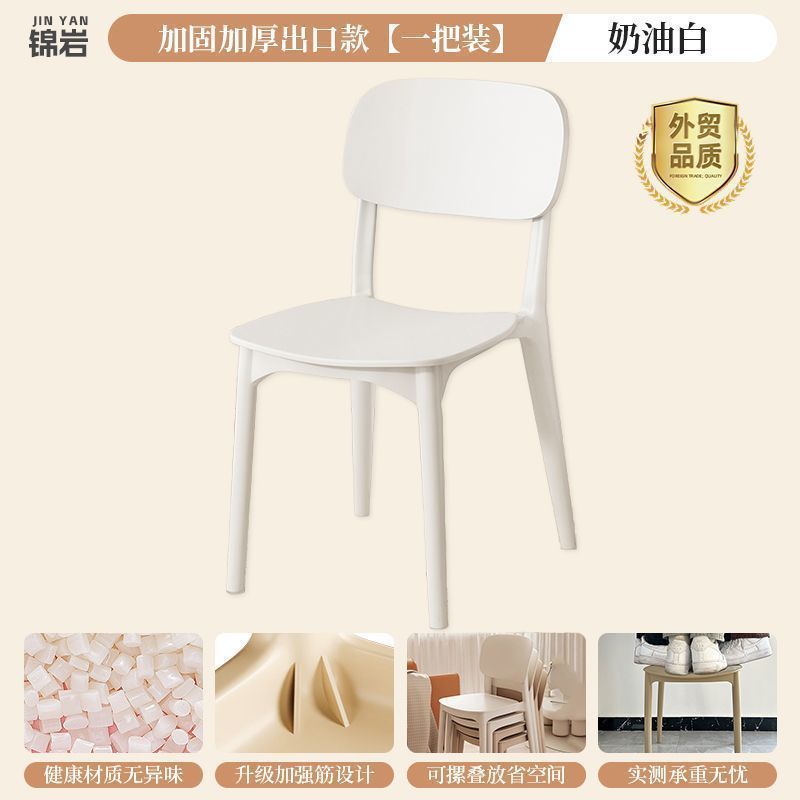 餐椅家用加厚可叠放塑料椅子餐厅餐桌靠背凳子商用靠背椅批发|undefined