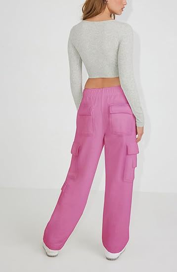 Women's Clothing New Multi Pocket Y2K Overalls Casual Loose Sports Fitness Wide Leg Pants_voghion.com
