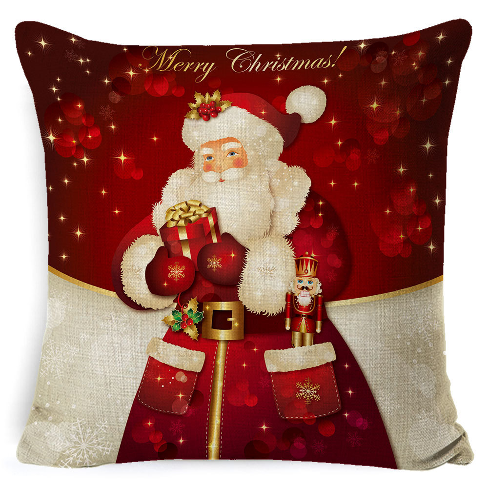 Amazon popular hogar suministros Navidad funda de almohada nórdico Plaid Lino cojín sofá