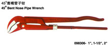 45°鹰嘴管子钳 45°Bent Nose Pipe Wrench 098306-1",1-1/2",2