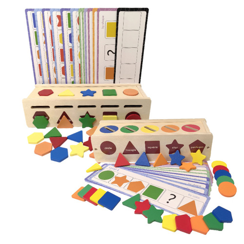 Child Montessori Early Education Color Shape Matching Box Logical Thinking Training Coin Baby Cognitive Educational Toy