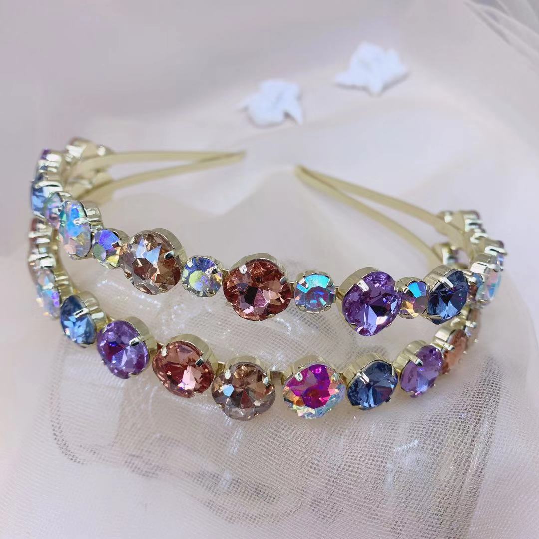 Fashion Round Iron Inlay Artificial Crystal Hair Band