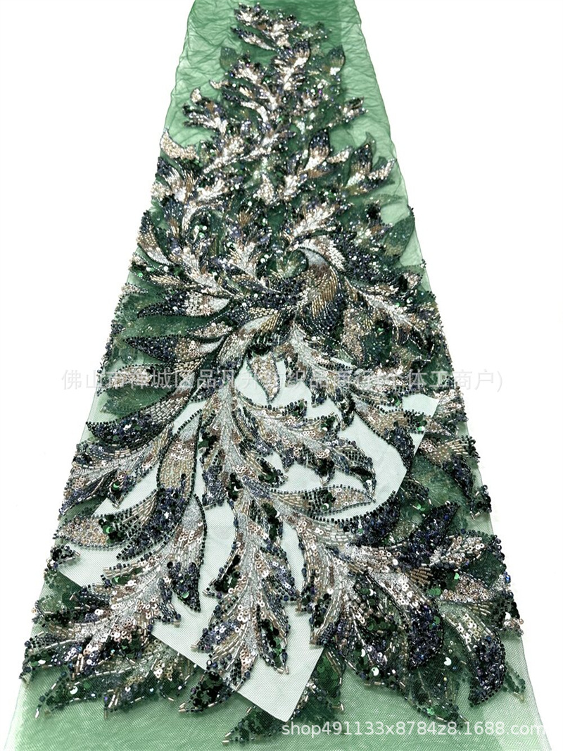 Fábrica directa industria pesada 6 tipos de tela bordada de cuentas de lujo vestido de boda cintura cola de pescado pequeña tela de cola image 10
