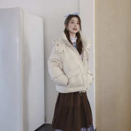 女童冬装羽绒服洋气韩版百搭儿童冬季面包服女大童装加厚外套保暖