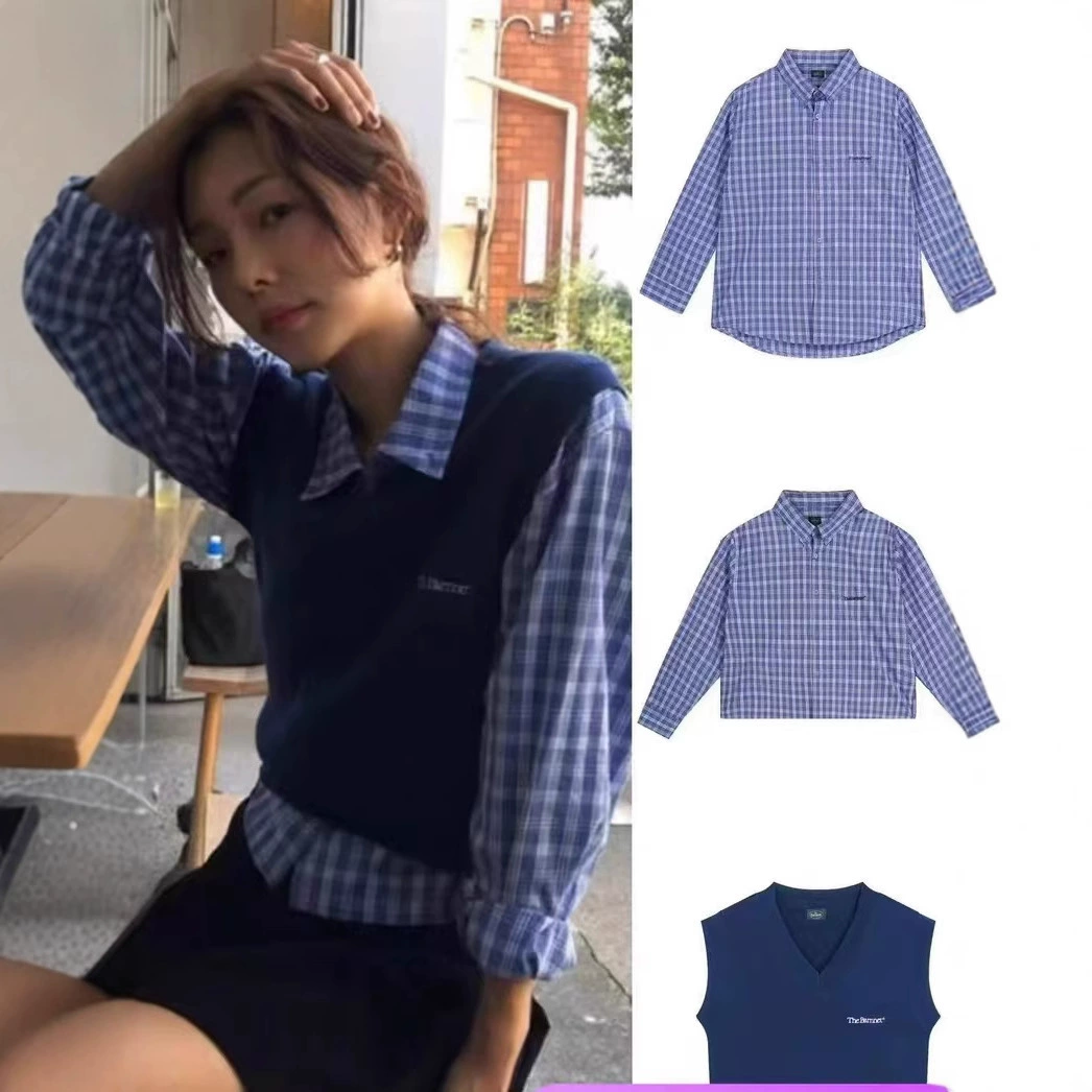 Спот южнокорейский дизайнер Dongdaemun The Barnnet восемь молочных блогеров того же трикотажного жилета с вышивкой