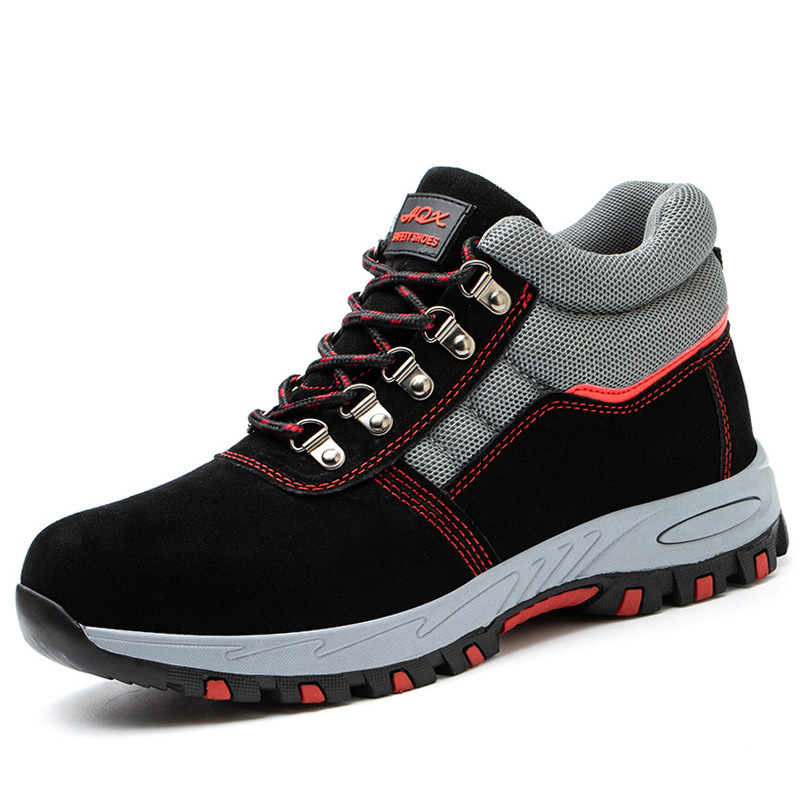Zapatos de seguridad laboral antigolpes y antipinchazos - Antideslizantes, resistentes al desgaste, transpirables, botas altas de invierno con forro de piel