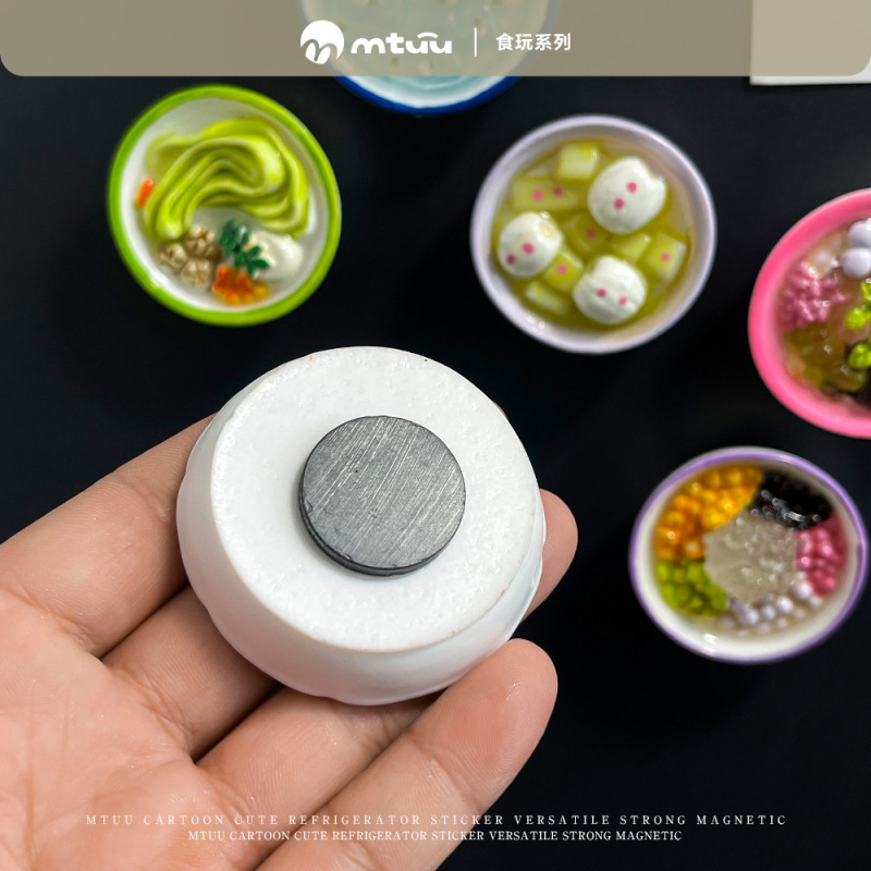 卡通食玩磁吸冰箱贴夏日清爽双皮奶冰碗烘焙留言贴冰箱装饰磁力贴|undefined
