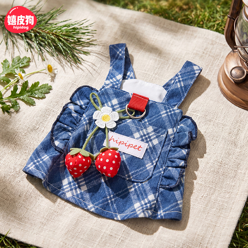 Spring and Summer Dog Classic Hong Kong-style Denim Dress Cat Two-legged Strap Skirt Teddy Bear Pet Dog Clothes Spring and Summer Dog Classic Hong Kong-style Denim Dress Cat Two-legged Strap Skirt Teddy Bear Pet Dog Clothes