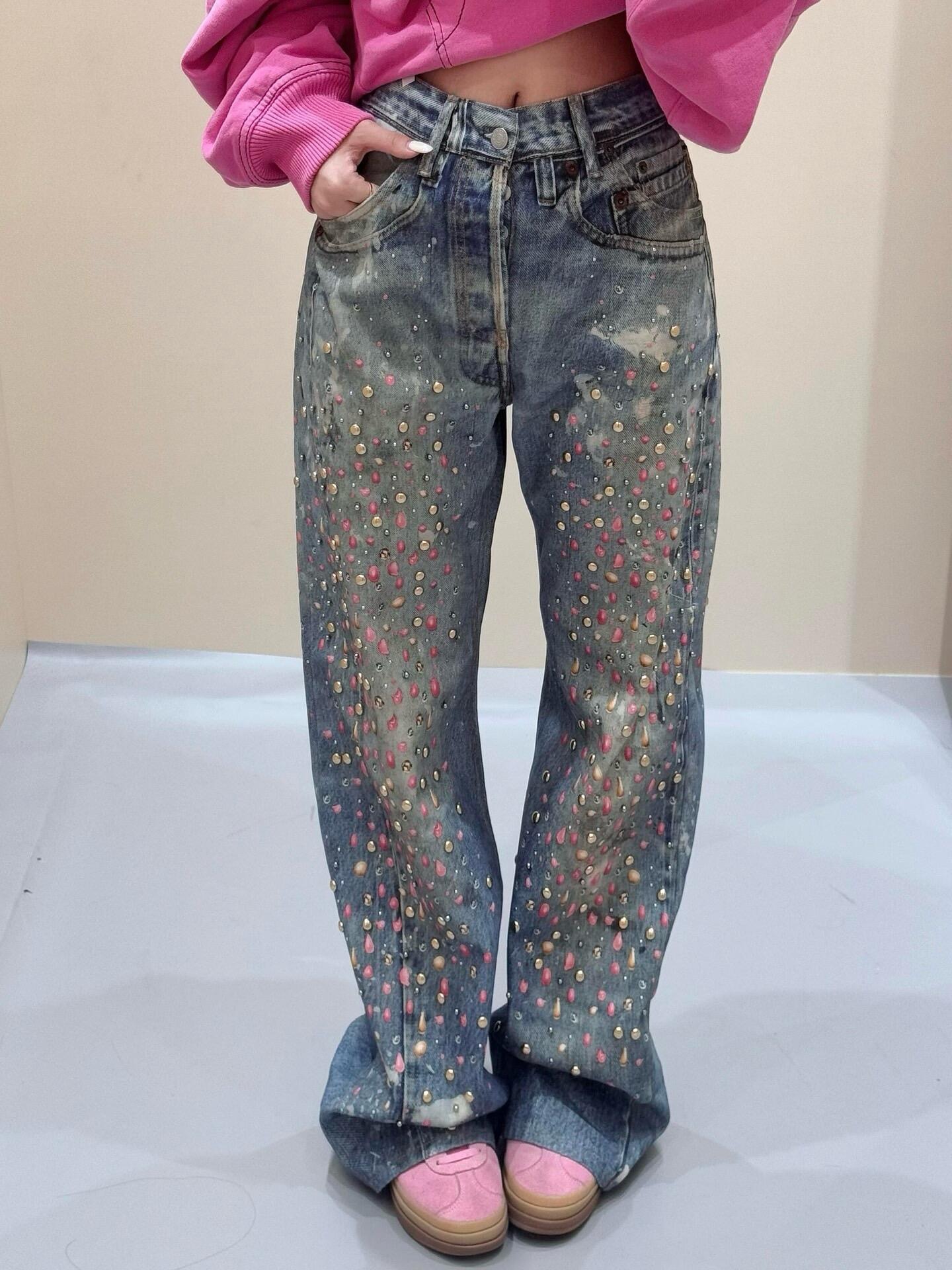 Jeans donna denim gamba larga pantaloni stile oversize moda_voghion.com