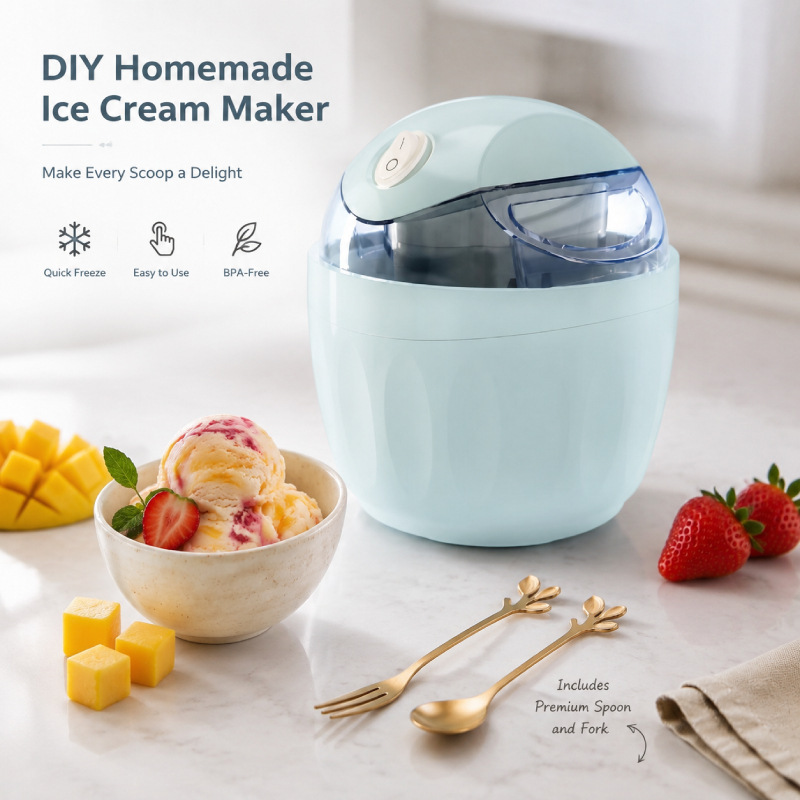 Vip Cross-Border European and American Standard Household Ice Cream Maker with Ce/Etl/Rosh/Ul Certification Ice Cream Maker