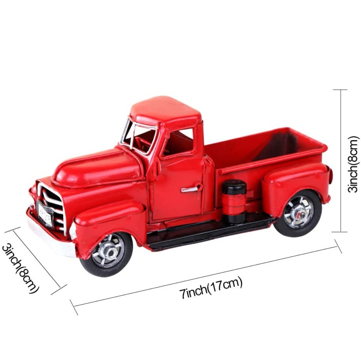 アマゾン越境レトロレッドトラック装飾メタルミニカー模型鉄製置物クリスマスデコレーションギフト