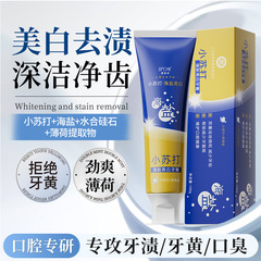海盐小苏打牙膏美白去口臭祛黄去垢亮白去黄口气100g牙膏正品批发