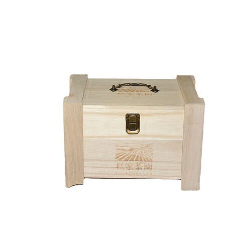 Manufacturer's direct delivery wooden tea storage box, square wooden tea packaging with lock, private garden tea gift box