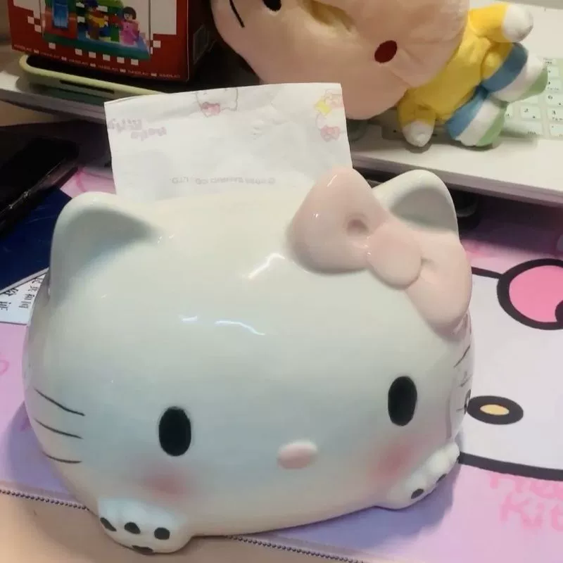 Туалетная коробка для салфеток с изображением Hello Kitty на Xiaohongshu, креативная милая женственная декоративная коробка для салфеток на рабочем столе