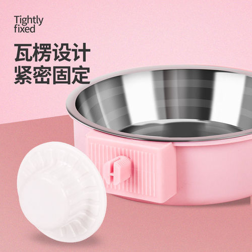 Cross-border cat bowl pet dog supplies stainless steel single bowl hanging drinking bowl cat food fixing basin