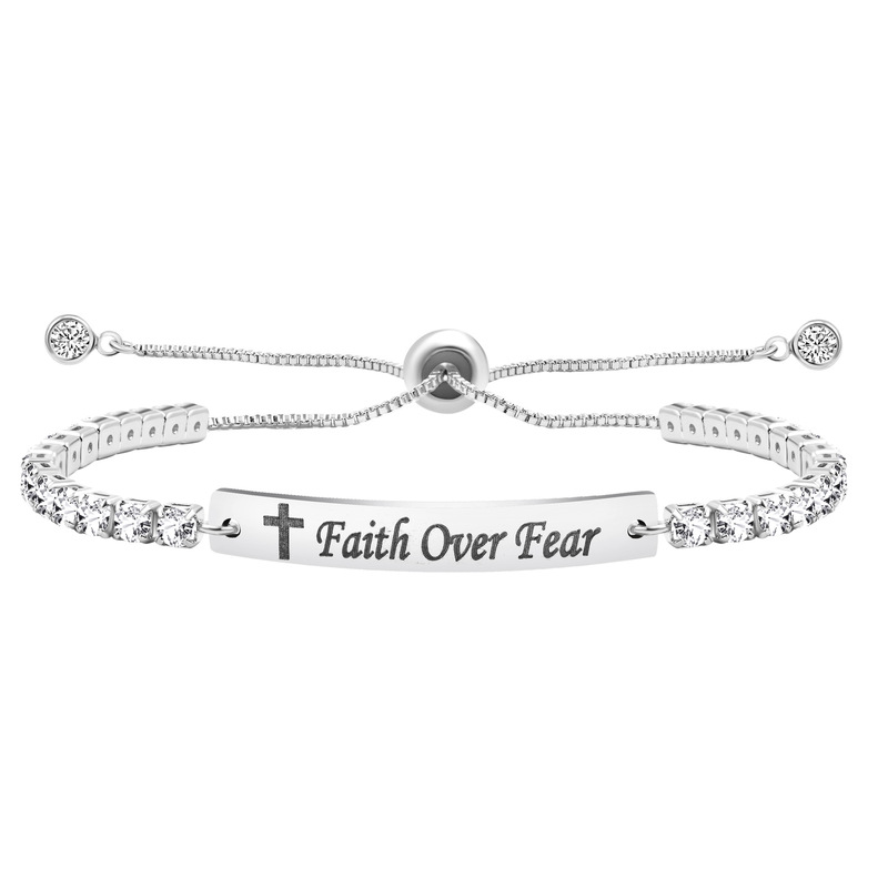 Cross-border explosions tennis bracelet women's single row full diamond adjustable lettering jewelry, girlfriends bracelet