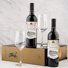 騰暉酒水廠家批發代發法國紅酒禮盒裝雙支帶酒杯乾紅葡萄酒750ml
