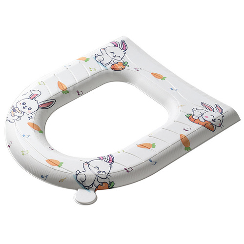 EVA Waterproof Toilet Seat Cover All-Season Foam Toilet Ring Cute Household Bathroom Toilet Seat Cover Washable