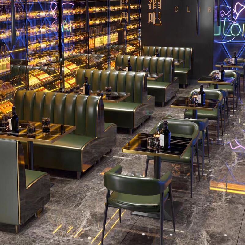 Dining Sofa Booths, Soft-Covered High-Back Booths for Tea Houses, Western Restaurants, Bars, Taverns, Coffee Shops, Tables and Chairs, Bar Sofa Booths