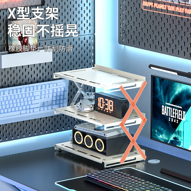 Nuevo escritorio sala de deportes plegable escritorio estante de almacenamiento casero computadora de mano taza de café red estante de almacenamiento multicapa