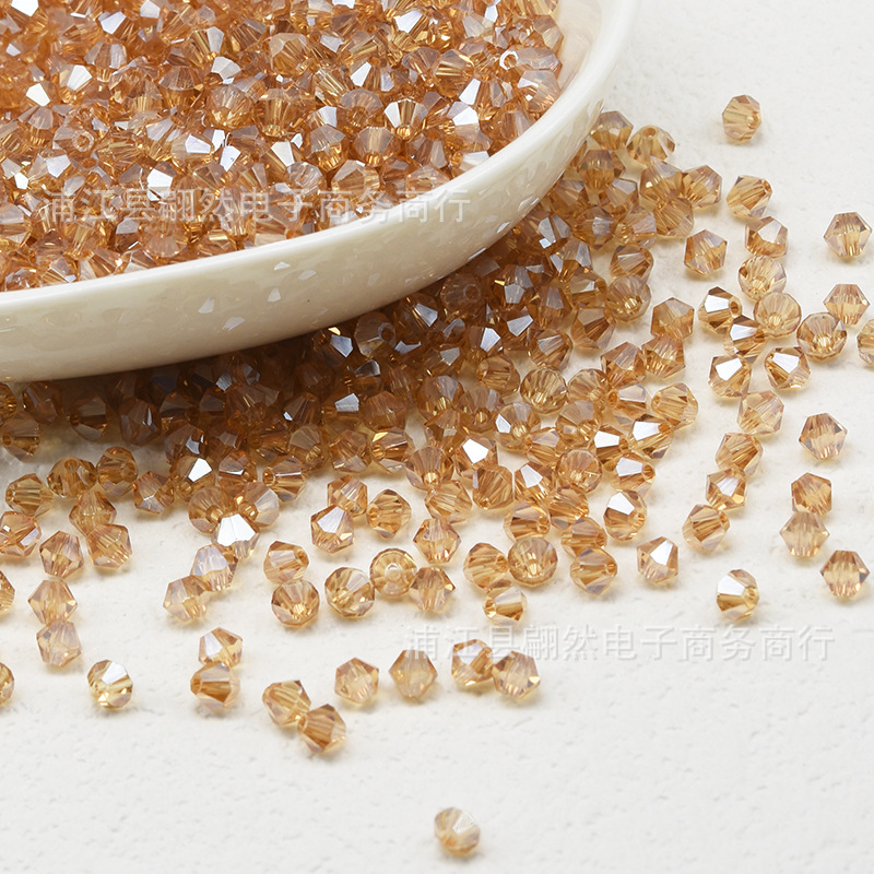 Mạ vàng hổ phách / Hạt kim cương boutique 3mm (100 chiếc/gói)