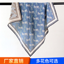 双面异色70大方巾真丝羊毛百搭桑蚕丝羊毛围巾丝巾女轻奢丝毛方巾