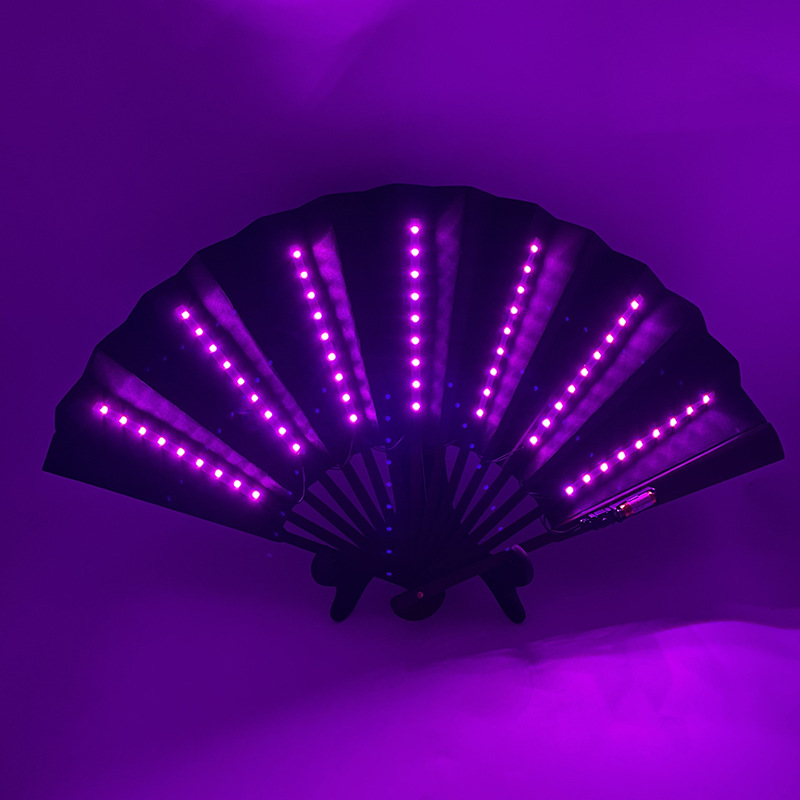 8-pulgadas luminoso ventilador luminoso colorido LED luminoso plegable ventilador bar discoteca fiesta escenario atmósfera props