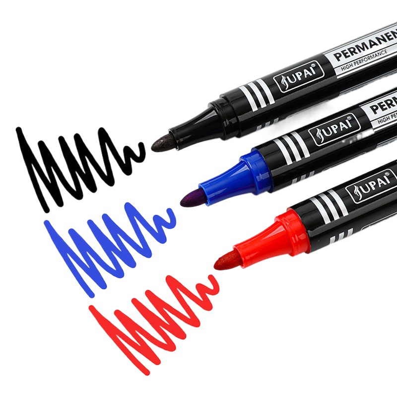 Marcador aceitoso negro impermeable cabeza grande logística pluma de secado rápido marcador no borrable marcador impermeable marca pluma