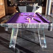 莱特BVM钢化玻璃家用台球桌水晶玻璃桌美式黑八亚克力家庭标准型