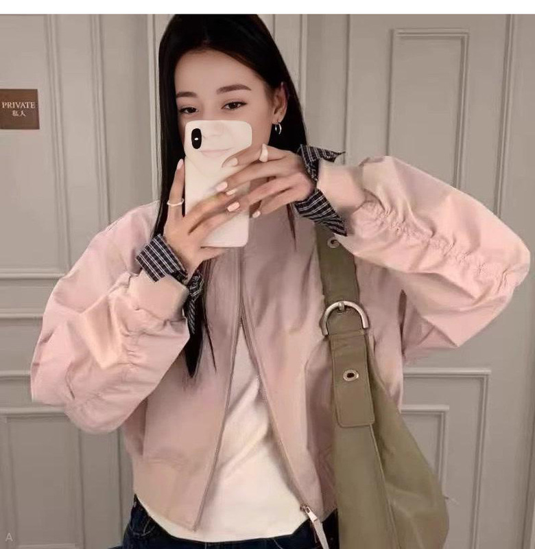 2025高端欧货秋季新款百搭圆领棒球服外套小个子宽松高级感夹克女|undefined