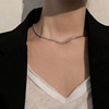 Choker, starry sky, silver necklace, universal chain for key bag , simple and elegant design