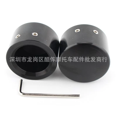 Suitable for Harley 883/1200 48 soft tail series modified front axle wheel axle decorative cover front axle cover (Motorcycle Safety Supplies) - black-front-axle-cover