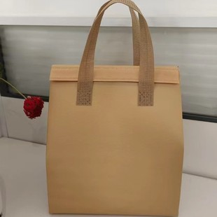 New Simple Sealed Insulation Packing Bag Milk Tea Takeaway Tote Bag Fashion Solid Color Printable Logo Catering Packaging