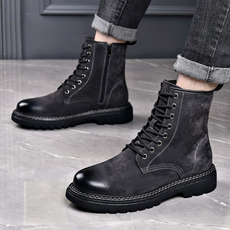 Универсальные мужские высокие ботинки Martens в английском стиле, коллекция 2023 года, хаки/черный 38-44