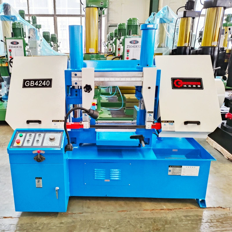 Алюминиевый ленточный пильный станок GB4240 гидравлический полуавтоматический двухколонный горизонтальный арматурный ленточный пильный станок