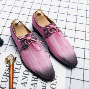 Cross-border plus size casual men's shoes spring Amazon gradient small leather shoes men's casual British personality small leather shoes