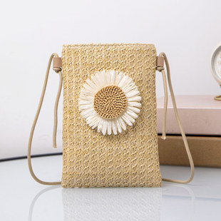 Straw small small bag, summer shoulder bag, woven one-shoulder bag for leisure, direct factory sales