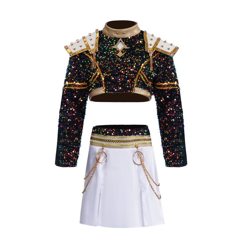 猎魔女团K-POP明星cos服佐伊黑色款打歌服动漫角色舞台演出服C服|undefined
