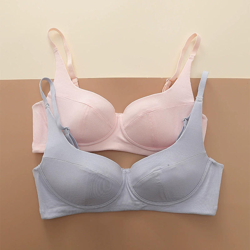 Рога-сумка тонкого стакана нижнего белья Маленькая грудь собрана, чтобы поддаться удобному без стального кольца, чтобы предотвратить провисание бюстгальтер HXW2009