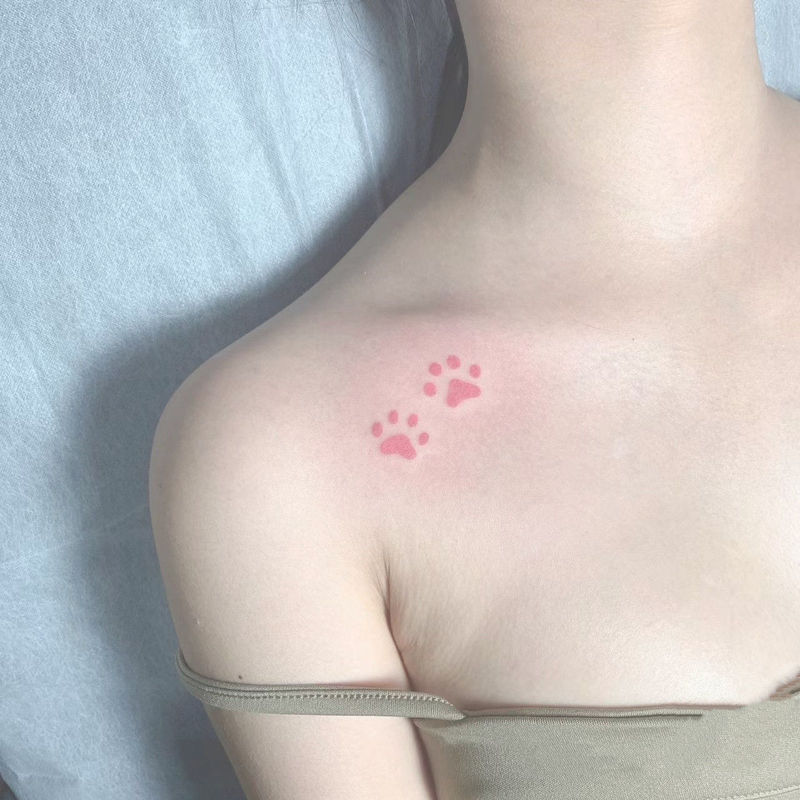 Lovely Cute Cat Claw Claw bear paw tattoo stick arm for men and women waterproof lifelike personality ins finger chest