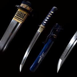 龙泉手工hamon胁差日本刀东洋短刀一体武士刀外贸wakizashi未开刃