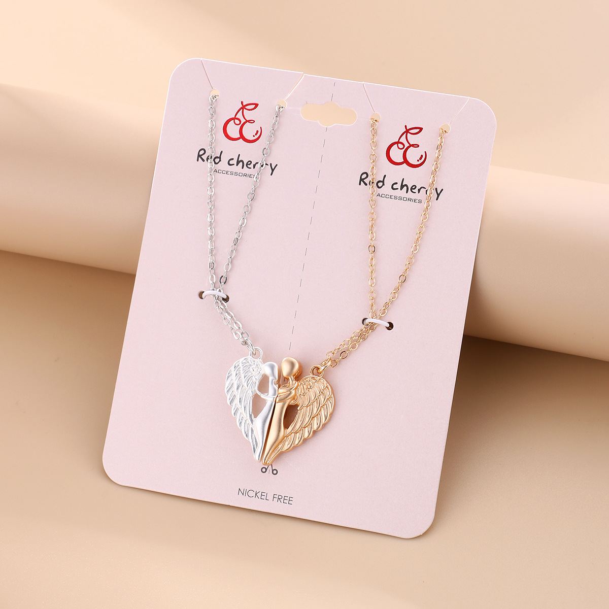 Simple Style Heart Shape Alloy Plating Gold Plated Couple Pendant Necklace display picture 4