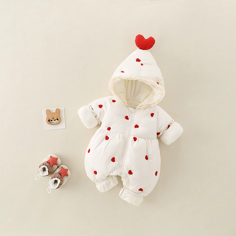Children's demi-season bodysuit with hood, keep warm overall to go out, Korean style